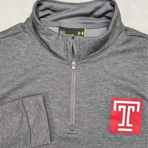 Under‎ Armour Temple University Mens Quarter Zip Sweatshirt Large Performance